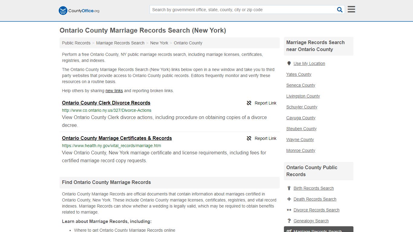 Marriage Records Search - Ontario County, NY (Marriage Licenses ...